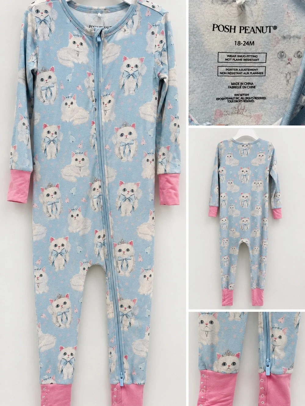 Posh Peanut pajamas white